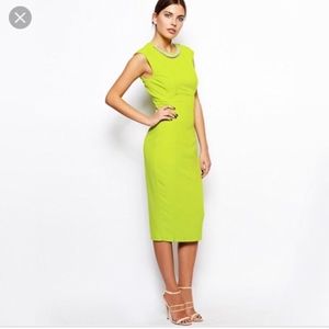 Ted Baker London Dresses - Ted Baker London Erolla Midi Lime Green Neon Dres Ted Baker London Dresses - Ted Baker London Erolla Midi Lime Green Neon Dres